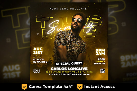 Club Party Flyer (Canva Template)
