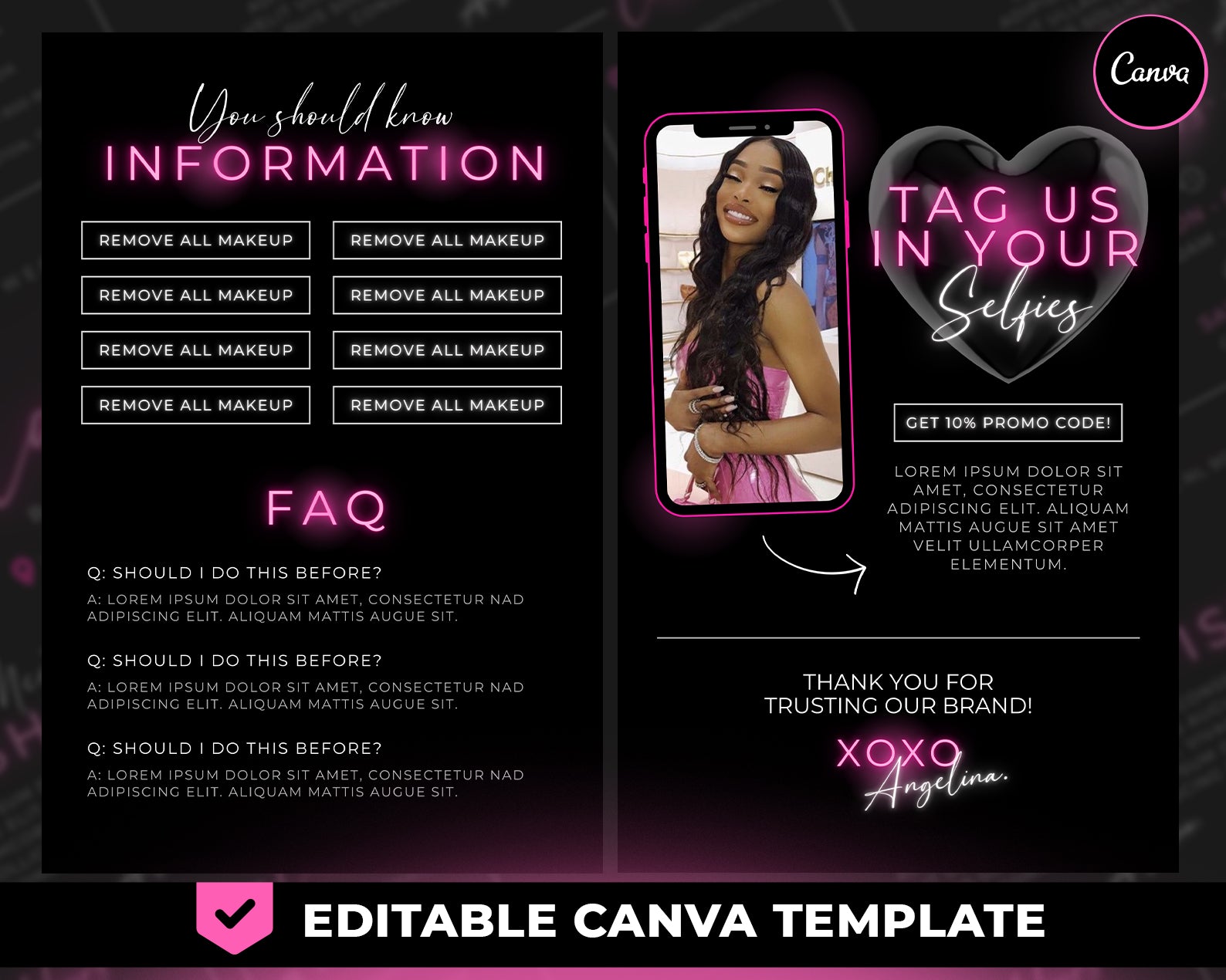 Acuity Scheduling, Lash Artist, Canva Template